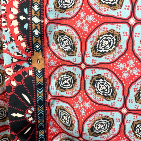 Free People Red Printed Polyester Button Down Top - Picture 7 of 9